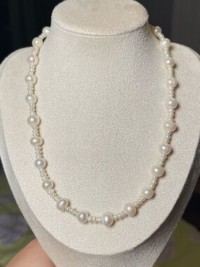 Classic White Freshwater Pearl Necklace - Elegant Women Jewelry